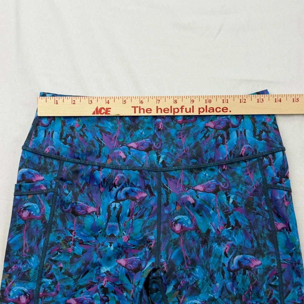 Constantly Varied Gear Leggings Women MED Blue Flamingo Print Pocket Squat Proof